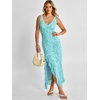 image:imageANRABESS Womens Sexy V Neck Sleeveless Wedding Guest Dresses Spring Mesh Bodycon High Slit Ruffle Hem Cocktail Maxi DressLight Blue