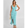 image:imageANRABESS Womens Sexy V Neck Sleeveless Wedding Guest Dresses Spring Mesh Bodycon High Slit Ruffle Hem Cocktail Maxi DressLight Blue