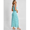image:imageANRABESS Womens Sexy V Neck Sleeveless Wedding Guest Dresses Spring Mesh Bodycon High Slit Ruffle Hem Cocktail Maxi DressLight Blue