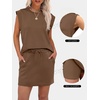 image:imageANRABESS Womens Summer 2 Piece Short Skirt Sets 2026 Cap Sleeve Top Athletic Skort Workout Tennis Matching Set Travel OutfitsBrown