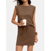 image:imageANRABESS Womens Summer 2 Piece Short Skirt Sets 2026 Cap Sleeve Top Athletic Skort Workout Tennis Matching Set Travel OutfitsBrown