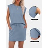 image:imageANRABESS Womens Summer 2 Piece Short Skirt Sets 2026 Cap Sleeve Top Athletic Skort Workout Tennis Matching Set Travel OutfitsLight Blue