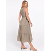 image:imageANRABESS Womens Summer Casual Maxi Dress Sleeveless Crewneck Smocked 2026 Flowy Plaid Tiered Boho A Line Beach Long SundressCoffee White Plaid