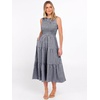 image:imageANRABESS Womens Summer Casual Maxi Dress Sleeveless Crewneck Smocked 2026 Flowy Plaid Tiered Boho A Line Beach Long SundressNavy White Plaid