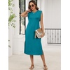 image:imageANRABESS Womens Summer Casual Midi Dress Sleeveless Crewneck Loose Split WrinkleFree Beach Travel Vacation Long SundressLake Blue