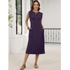 image:imageANRABESS Womens Summer Casual Midi Dress Sleeveless Crewneck Loose Split WrinkleFree Beach Travel Vacation Long SundressPurple