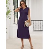 image:imageANRABESS Womens Summer Casual Midi Dress Sleeveless Crewneck Loose Split WrinkleFree Beach Travel Vacation Long SundressPurple