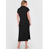 image:imageANRABESS Womens Summer Casual Midi Dresses Short Sleeve Polo V Neck Loose Split WrinkleFree Beach Vacation Tshirt Maxi DressBlack