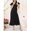 image:imageANRABESS Womens Summer Casual Midi Dresses Short Sleeve Polo V Neck Loose Split WrinkleFree Beach Vacation Tshirt Maxi DressBlack