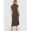 image:imageANRABESS Womens Summer Casual Midi Dresses Short Sleeve Polo V Neck Loose Split WrinkleFree Beach Vacation Tshirt Maxi DressBrown