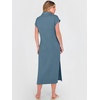 image:imageANRABESS Womens Summer Casual Midi Dresses Short Sleeve Polo V Neck Loose Split WrinkleFree Beach Vacation Tshirt Maxi DressGrey Blue