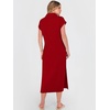 image:imageANRABESS Womens Summer Casual Midi Dresses Short Sleeve Polo V Neck Loose Split WrinkleFree Beach Vacation Tshirt Maxi DressRed