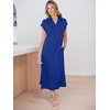 image:imageANRABESS Womens Summer Casual Midi Dresses Short Sleeve Polo V Neck Loose Split WrinkleFree Beach Vacation Tshirt Maxi DressRoyal Blue
