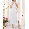 image:imageANRABESS Womens Summer Casual Midi Dresses Short Sleeve Polo V Neck Loose Split WrinkleFree Beach Vacation Tshirt Maxi DressWhite