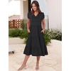 image:imageANRABESS Womens Summer Casual Short Sleeve V Neck Midi Dresses 2026 Spring Flowy Aline Tiered T Shirts Boho Beach DressBlack