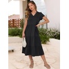 image:imageANRABESS Womens Summer Casual Short Sleeve V Neck Midi Dresses 2026 Spring Flowy Aline Tiered T Shirts Boho Beach DressBlack