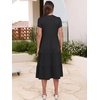 image:imageANRABESS Womens Summer Casual Short Sleeve V Neck Midi Dresses 2026 Spring Flowy Aline Tiered T Shirts Boho Beach DressBlack