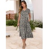 image:imageANRABESS Womens Summer Casual Short Sleeve V Neck Midi Dresses 2026 Spring Flowy Aline Tiered T Shirts Boho Beach DressBlack White Floral
