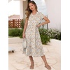 image:imageANRABESS Womens Summer Casual Short Sleeve V Neck Midi Dresses 2026 Spring Flowy Aline Tiered T Shirts Boho Beach DressColorful Pink Floral
