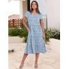 image:imageANRABESS Womens Summer Casual Short Sleeve V Neck Midi Dresses 2026 Spring Flowy Aline Tiered T Shirts Boho Beach DressFloral Blue