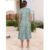 image:imageANRABESS Womens Summer Casual Short Sleeve V Neck Midi Dresses 2026 Spring Flowy Aline Tiered T Shirts Boho Beach DressGreen Beige Floral