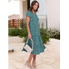 image:imageANRABESS Womens Summer Casual Short Sleeve V Neck Midi Dresses 2026 Spring Flowy Aline Tiered T Shirts Boho Beach DressGreen Blue Floral