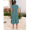 image:imageANRABESS Womens Summer Casual Short Sleeve V Neck Midi Dresses 2026 Spring Flowy Aline Tiered T Shirts Boho Beach DressGreen Blue Floral