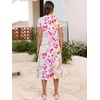 image:imageANRABESS Womens Summer Casual Short Sleeve V Neck Midi Dresses 2026 Spring Flowy Aline Tiered T Shirts Boho Beach DressMulticolour Floral