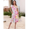 image:imageANRABESS Womens Summer Casual Short Sleeve V Neck Midi Dresses 2026 Spring Flowy Aline Tiered T Shirts Boho Beach DressMulticolour Floral