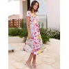 image:imageANRABESS Womens Summer Casual Short Sleeve V Neck Midi Dresses 2026 Spring Flowy Aline Tiered T Shirts Boho Beach DressMulticolour Floral