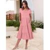 image:imageANRABESS Womens Summer Casual Short Sleeve V Neck Midi Dresses 2026 Spring Flowy Aline Tiered T Shirts Boho Beach DressPeach