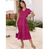 image:imageANRABESS Womens Summer Casual Short Sleeve V Neck Midi Dresses 2026 Spring Flowy Aline Tiered T Shirts Boho Beach DressRose