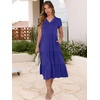 image:imageANRABESS Womens Summer Casual Short Sleeve V Neck Midi Dresses 2026 Spring Flowy Aline Tiered T Shirts Boho Beach DressRoyal Blue