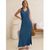 image:imageANRABESS Womens Summer Casual V Neck Sleeveless Tank Maxi Dress Split WrinkleFree Beach Vacation Sundress Cruise OutfitsDeep Blue