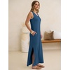 image:imageANRABESS Womens Summer Casual V Neck Sleeveless Tank Maxi Dress Split WrinkleFree Beach Vacation Sundress Cruise OutfitsDeep Blue