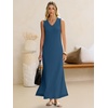 image:imageANRABESS Womens Summer Casual V Neck Sleeveless Tank Maxi Dress Split WrinkleFree Beach Vacation Sundress Cruise OutfitsDeep Blue