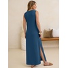 image:imageANRABESS Womens Summer Casual V Neck Sleeveless Tank Maxi Dress Split WrinkleFree Beach Vacation Sundress Cruise OutfitsDeep Blue
