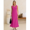 image:imageANRABESS Womens Summer Casual V Neck Sleeveless Tank Maxi Dress Split WrinkleFree Beach Vacation Sundress Cruise OutfitsHot Pink