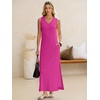 image:imageANRABESS Womens Summer Casual V Neck Sleeveless Tank Maxi Dress Split WrinkleFree Beach Vacation Sundress Cruise OutfitsHot Pink