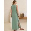 image:imageANRABESS Womens Summer Casual V Neck Sleeveless Tank Maxi Dress Split WrinkleFree Beach Vacation Sundress Cruise OutfitsLight Green