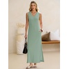 image:imageANRABESS Womens Summer Casual V Neck Sleeveless Tank Maxi Dress Split WrinkleFree Beach Vacation Sundress Cruise OutfitsLight Green