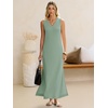 image:imageANRABESS Womens Summer Casual V Neck Sleeveless Tank Maxi Dress Split WrinkleFree Beach Vacation Sundress Cruise OutfitsLight Green