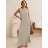 image:imageANRABESS Womens Summer Casual V Neck Sleeveless Tank Maxi Dress Split WrinkleFree Beach Vacation Sundress Cruise OutfitsLight Khaki