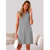 image:imageANRABESS Womens Summer Dresses Casual Sleeveless Ribbed Half Zip Polo Collar Tshirt Dress 2026 Spring Tunics Short SundressBlack White Stripe