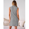 image:imageANRABESS Womens Summer Dresses Casual Sleeveless Ribbed Half Zip Polo Collar Tshirt Dress 2026 Spring Tunics Short SundressBlack White Stripe