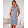 image:imageANRABESS Womens Summer Dresses Casual Sleeveless Ribbed Half Zip Polo Collar Tshirt Dress 2026 Spring Tunics Short SundressBlue White Stripe