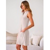 image:imageANRABESS Womens Summer Dresses Casual Sleeveless Ribbed Half Zip Polo Collar Tshirt Dress 2026 Spring Tunics Short SundressPink White Stripe