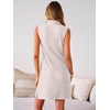 image:imageANRABESS Womens Summer Dresses Casual Sleeveless Ribbed Half Zip Polo Collar Tshirt Dress 2026 Spring Tunics Short SundressPink White Stripe