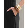 image:imageANRABESS Womens Summer Maxi Dress V Neck Short Sleeve Slit Side Shirt Dress Loose Fit Travel Beach Dress with PocketsBlack