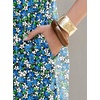 image:imageANRABESS Womens Summer Maxi Dress V Neck Short Sleeve Slit Side Shirt Dress Loose Fit Travel Beach Dress with PocketsBlue White Green Floral